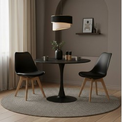 Τραπέζι Elijah pakoworld μαύρο Φ60x74cm