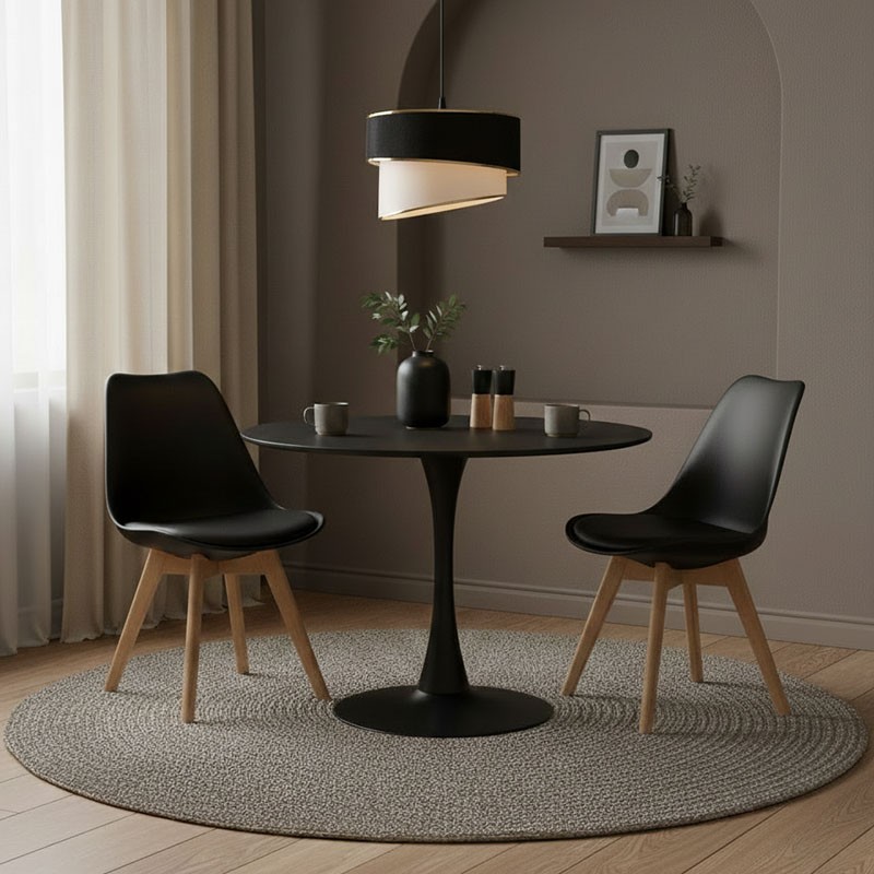 Τραπέζι Elijah pakoworld μαύρο Φ60x74cm