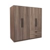 4-door wardrope Edritte pakoworld with drawers light walnut 160x52x195cm