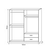 4-door wardrope Edritte pakoworld with drawers light walnut 160x52x195cm