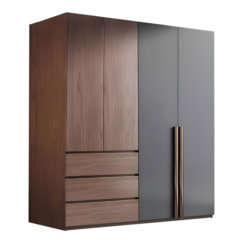Sonlen pakoworld wardrobe in walnut-charcoal shade 160x52x195cm Sonlen pakoworld wardrobe in walnut-charcoal shade 160x52x195cm