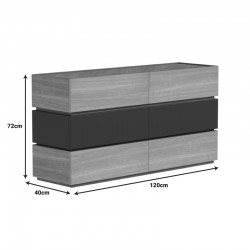 Sonlen pakoworld chest of drawers in anthracite-sonoma shade 120x40x72cm Sonlen pakoworld chest of drawers in anthracite-sonoma shade 120x40x72cm