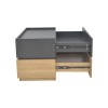 Sonlen pakoworld bedside table mdf in sonoma-charcoal shade 60x40x44.5cm
