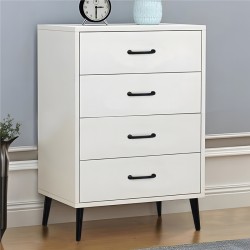 Adrenile pakoworld mdf chest of drawers in white shade and black metal leg 80x40x84cm Adrenile pakoworld mdf chest of drawers in white shade and black metal leg 80x40x84cm