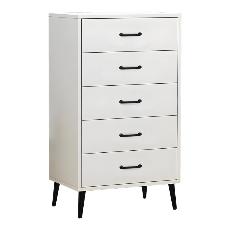 Adrenile pakoworld mdf chest of drawers in white shade and black metal leg 80x40x114cm Adrenile pakoworld mdf chest of drawers in white shade and black metal leg 80x40x114cm