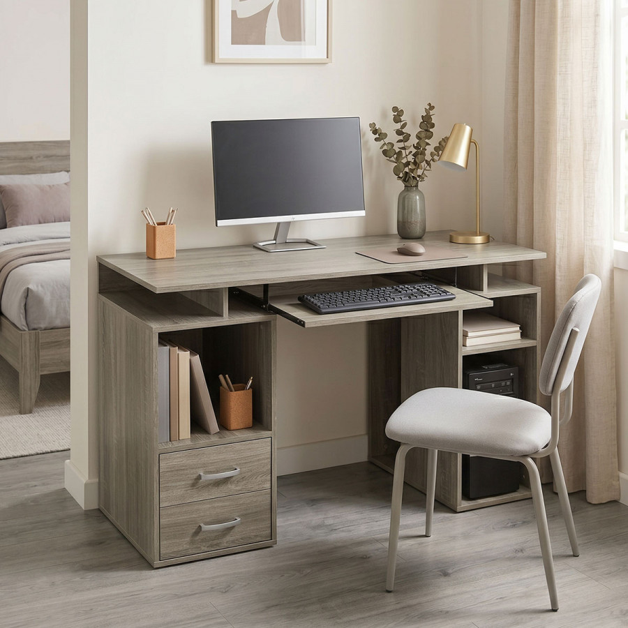 Computer desk Liberion pakoworld in natural wood color 120x55x76cm