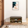 Shoe cabinet stool Kiana pakoworld 6 pairs in natural color 80x32x44cm