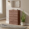 Warat 3 shoe Cabinet pakoworld in walnut color 80x24x112cm