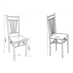 Dining set Roza I pakoworld 5pcs in coffee with black metal legs 110x68x75cm