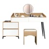 Dressing table Gammon with stool pakoworld mdf in oak-white color 102x40x75cm