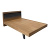 Κρεβάτι Frankly pakoworld mdf-pu σε καρυδί-μαύρο απόχρωση 150x200εκ