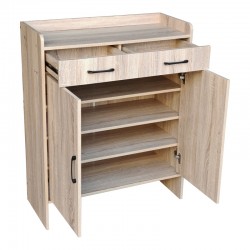Gazen pakoworld 12-pair shoe rack with drawers in natural color 80x33x100cm Gazen pakoworld 12-pair shoe rack with drawers in natural color 80x33x100cm