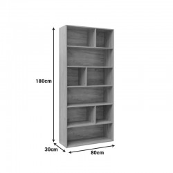 Βιβλιοθήκη Evergin pakoworld mdf σε oak απόχρωση 80x30x180εκ
