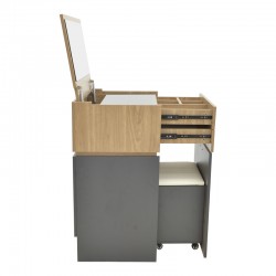 Τουαλέτα κρεβατοκάμαρας Sonlen pakoworld ανθρακί-sonoma 60x45x130εκ
