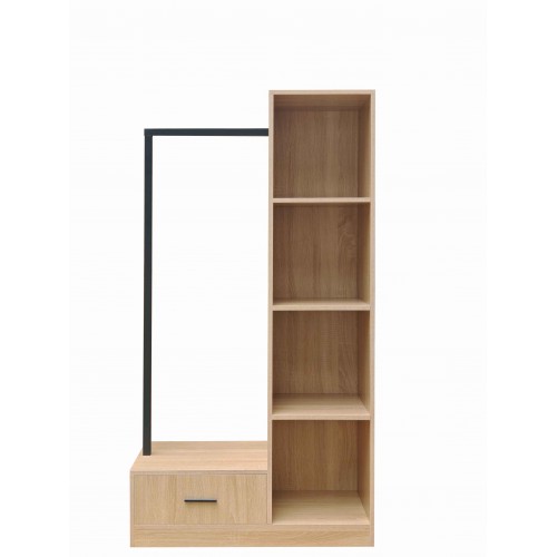 Έπιπλο εισόδου Erdeco pakoworld mdf σε φυσική απόχρωση 80x40x150εκ