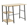 Study desk Ferje pakoworld with shelves mdf in natural-black color 100x48x75cm