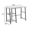 Study desk Ferje pakoworld with shelves mdf in natural-white color 100x48x75cm