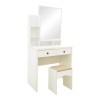 Dressing table Cenzo pakoworld in white and grey-beige color 80x40x155cm