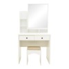 Dressing table Cenzo pakoworld in white and grey-beige color 80x40x155cm