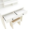 Dressing table Cenzo pakoworld in white and grey-beige color 80x40x155cm