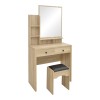 Dressing table Cenzo pakoworld in natural and black color 80x40x155cm
