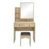 Dressing table Cenzo pakoworld in natural and black color 80x40x155cm