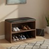 Shoe cabinet stool Kiana pakoworld 4 pairs in walnut color 60x32x44cm