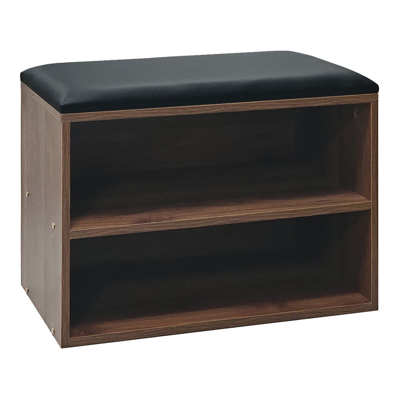 Shoe cabinet stool Kiana pakoworld 4 pairs in walnut color 60x32x44cm