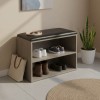 Shoe cabinet stool Kiana pakoworld 4 pairs in grey-oak color 60x32x44cm