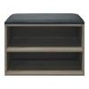 Shoe cabinet stool Kiana pakoworld 4 pairs in grey-oak color 60x32x44cm