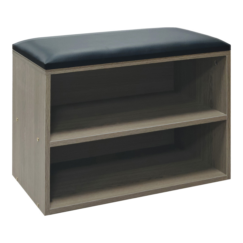 Shoe cabinet stool Kiana pakoworld 4 pairs in grey-oak color 60x32x44cm
