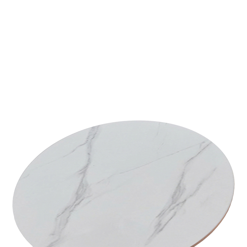Τραπέζι Balou I pakoworld sintered stone-mdf σε λευκό μαρμάρου Φ70x74εκ