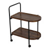 Βοηθητικό τραπέζι Whelea pakoworld τροχήλατο mdf-μέταλλο καρυδί-μαύρο 40x60x69εκ