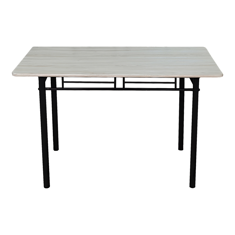 Τραπεζαρία Roza pakoworld σετ 5τμχ mdf sonoma με μεταλλικό μαύρο πόδι 120x65x75εκ