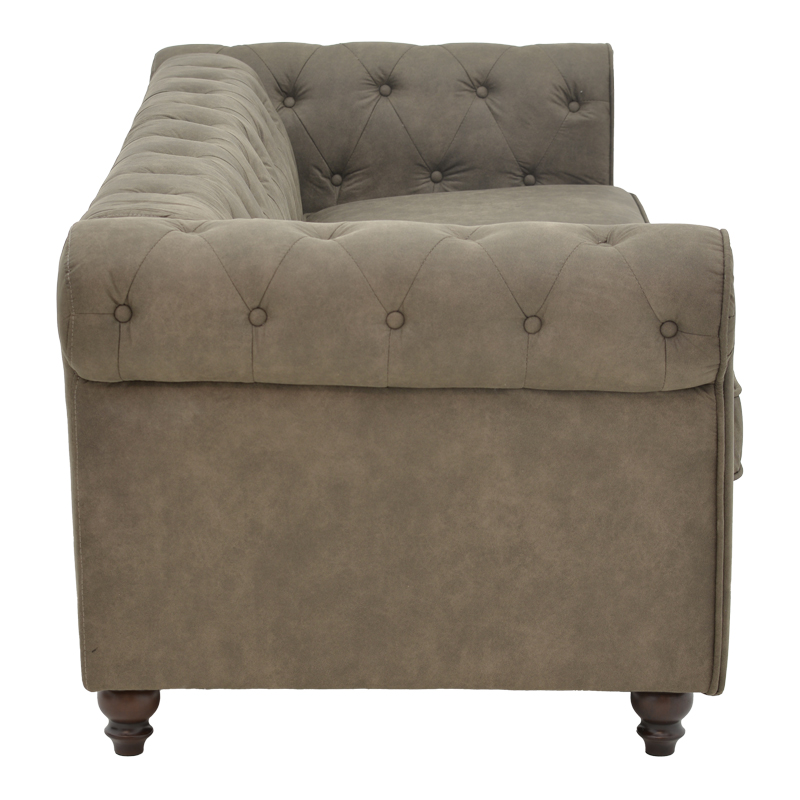 3-seater sofa Incredible pakoworld Chesterfield type brown fabric 203x84x67cm 3-seater sofa Incredible pakoworld Chesterfield type brown fabric 203x84x67cm