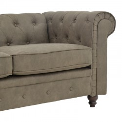 3-seater sofa Incredible pakoworld Chesterfield type brown fabric 203x84x67cm 3-seater sofa Incredible pakoworld Chesterfield type brown fabric 203x84x67cm