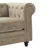 Two-seater sofa Chesterfield type pakoworld velvet in beige shade 160x84x67cm