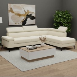 Left corner sofa Gracious pakoworld beige fabric 257x178x86cm