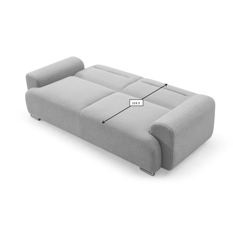 Three-seater sofabed Harmonious pakoworld boucle beige 223.5x92x81cm Three-seater sofabed Harmonious pakoworld boucle beige 223.5x92x81cm