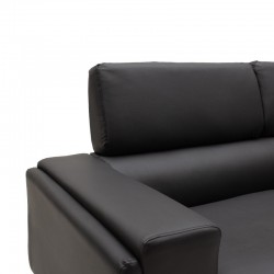 Shea pakoworld 2pc pu lounge set in black shade Shea pakoworld 2pc pu lounge set in black shade