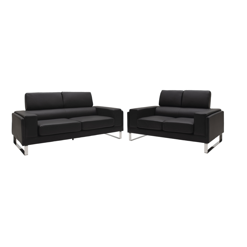 Shea pakoworld 2pc pu lounge set in black shade Shea pakoworld 2pc pu lounge set in black shade