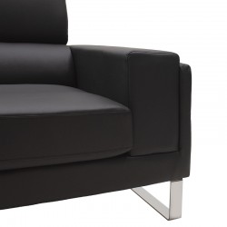 Shea pakoworld 2pc pu lounge set in black shade Shea pakoworld 2pc pu lounge set in black shade