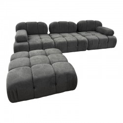3-seater sofa Hypnotic I pakoworld fabric in grey color 294x98x76cm 3-seater sofa Hypnotic I pakoworld fabric in grey color 294x98x76cm