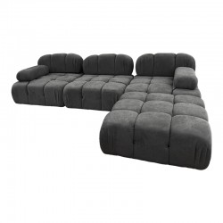 3-seater sofa Hypnotic I pakoworld fabric in grey color 294x98x76cm