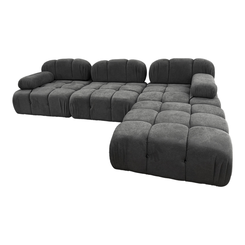 3-seater sofa Hypnotic I pakoworld fabric in grey color 294x98x76cm