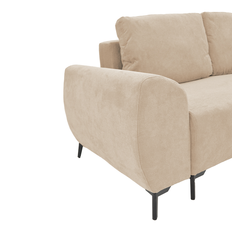 Three-seater sofabed with storage Settee Pakoworld fabric in beige color 286x204x93cm Three-seater sofabed with storage Settee Pakoworld fabric in beige color 286x204x93cm