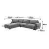 Reversible sofa Gianco pakoworld fabric in grey shade 298x208x85cm