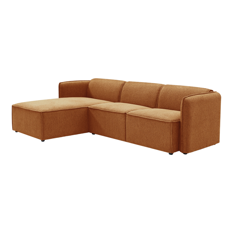 Reversible corner sofa Soofa pakoworld orange fabric 270x163x74cm Reversible corner sofa Soofa pakoworld orange fabric 270x163x74cm