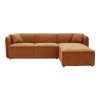 Kαναπές αναστρέψιμος γωνιακός Soofa pakoworld ύφασμα σε πορτοκαλί απόχρωση 270x163x74εκ