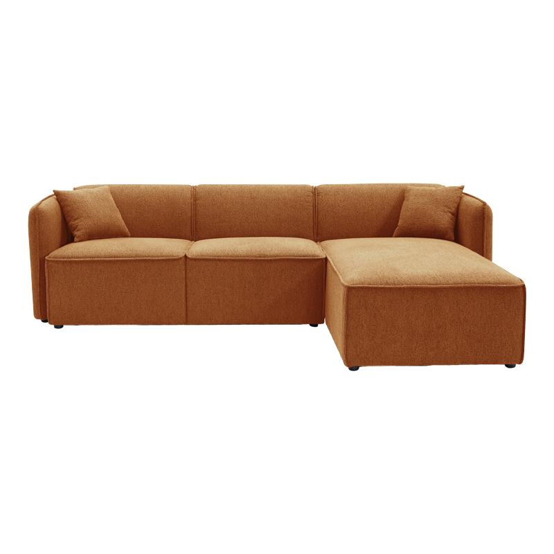 Reversible corner sofa Soofa pakoworld orange fabric 270x163x74cm Reversible corner sofa Soofa pakoworld orange fabric 270x163x74cm